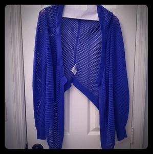 Long Sleeve Open Knit Mesh Cardigan
